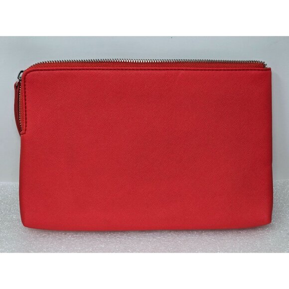 Stella & Dot Red Clutch With Pink & White Elephant Stripe Design Hello Gorgeous - Picture 2 of 3